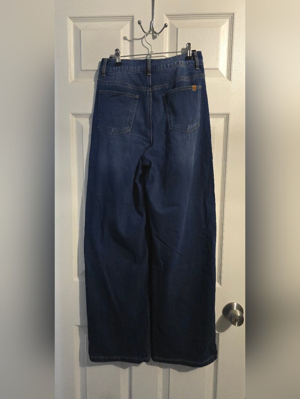 Halara Flex Asymmetric HW Washed Casual Baggy Jeans In Estate Blue Denim - Picture 4 of 14